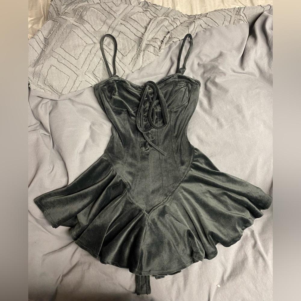 Dolls Kill - Give My Heart Velvet Dress - Body Suit